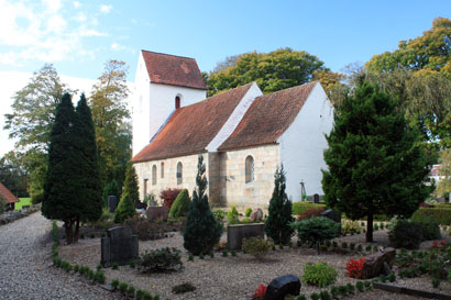 Gravsten på Bigum kirkegård. Nørlyng herred. Viborg amt.