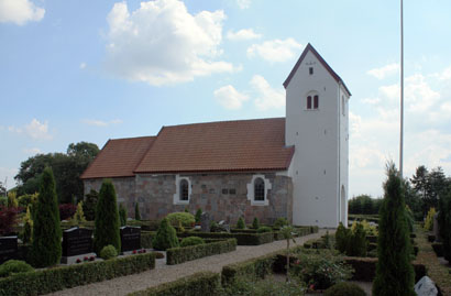 Gravsten på Elsborg kirkegård. Lysgaard herred. Viborg amt.