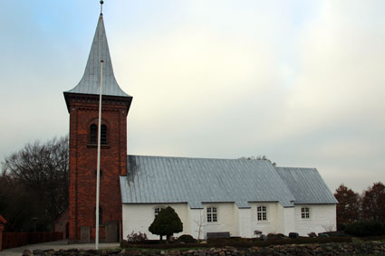 Gravsten på Fårup kirkegård. Sabro herred. Aarhus amt.
