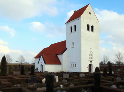 Gravsten på Grathe kirkegård. Lysgård herred. Viborg amt.