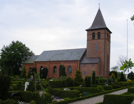 Gravsten på Grene kirkegård. Anst herred. Ribe amt.