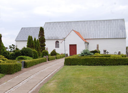 Gravsten på Hæstrup kirkegård. Børglum herred. Hjørring amt.