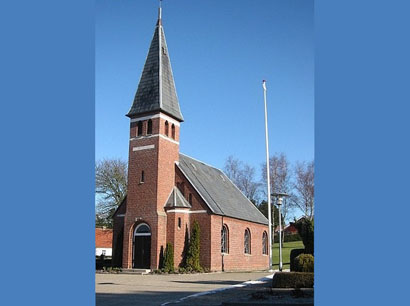 Gravsten på Handrup kirkegård. Mols herred. Randers amt.