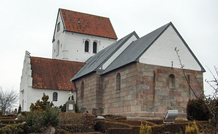 Gravsten på Klejtrup kirkegård. Rinds herred. Viborg amt.