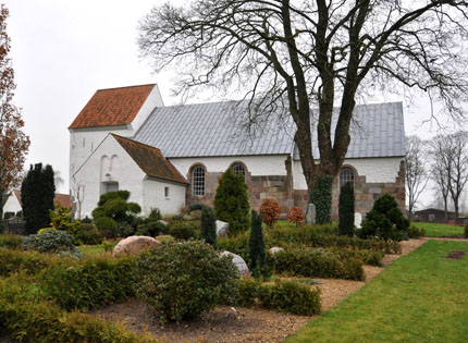 Gravsten på Lindknud kirkegård. Malt herred. Ribe amt.