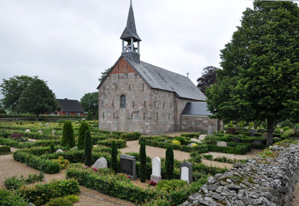 Gravsten på Malt kirkegård. Malt herred. Ribe amt.