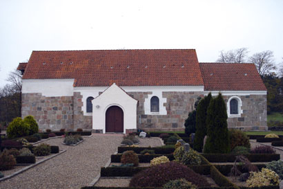 Gravsten på Oudrup kirkegård. Slet herred. Aalborg amt.