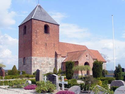 Gravsten på Rostrup kirkegård. Hinsted herred. Aalborg amt.