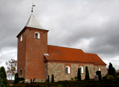 Gravsten på Sejling kirkegård. Hids herred. Viborg amt.