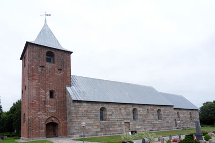 Gravsten på Skads kirkegård. Skads herred. Ribe amt.