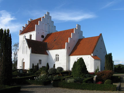 Gravsten på Skellerup kirkegård. Vindinge herred. Svendborg amt.