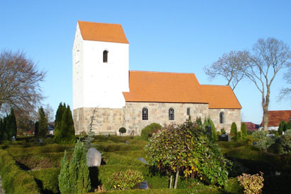 Gravsten på Skivum kirkegård. Aars herred. Aalborg amt.