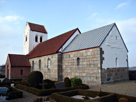 Gravsten på Smollerup kirkegård. Fjends herred. Viborg amt.