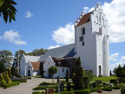 Gravsten på Sønderholm kirkegård. Hornum herred. Aalborg amt.