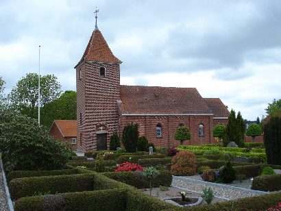 Gravsten på Sørup kirkegård. Hornum herred. Aalborg amt.