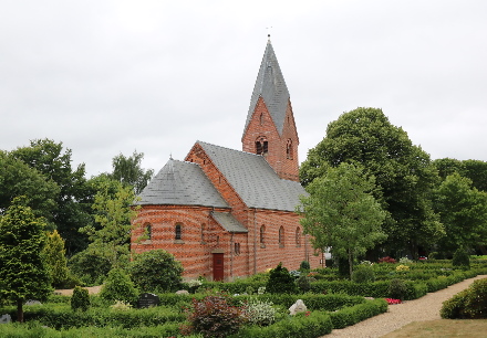 Gravsten på Sparkær kirkegård. Fjends herred. Viborg amt.