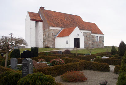 Gravsten på Storarden kirkegård. Hinsted herred. Aalborg amt.