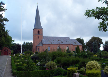 Gravsten på Terndrup kirkegård. Hellum herred. Aalborg amt.