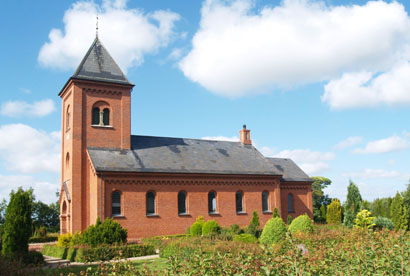 Gravsten på Trandum kirkegård. Ginding herred. Ringkøbing amt.