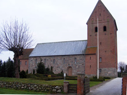 Gravsten på Vamdrup kirkegård. Anst herred. Ribe amt.