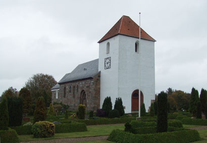 Gravsten på Vinderslev kirkegård. Lysgård herred. Viborg amt.