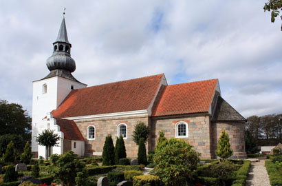 Gravsten på Vindum kirkegård. Middelsom herred. Viborg amt.