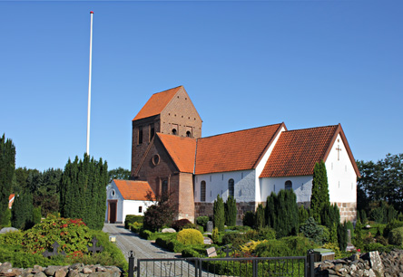 Gravsten på Vorbasse kirkegård. Slavs herred. Ribe amt.