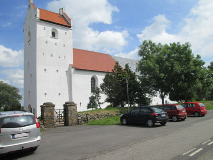 Gravsten pæ Vrejlev kirkegård. Børglum herred. Hjørring amt.